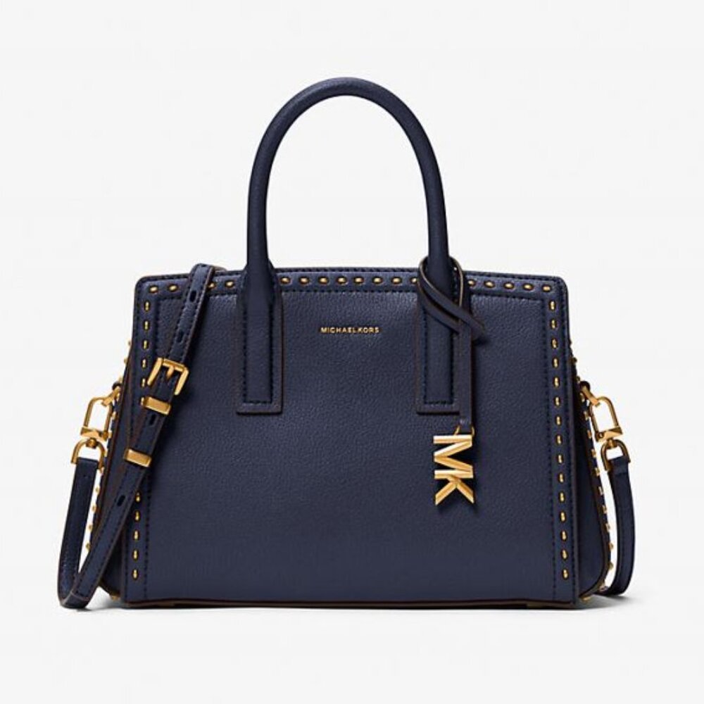 Laila Small Studded Leather Satchel